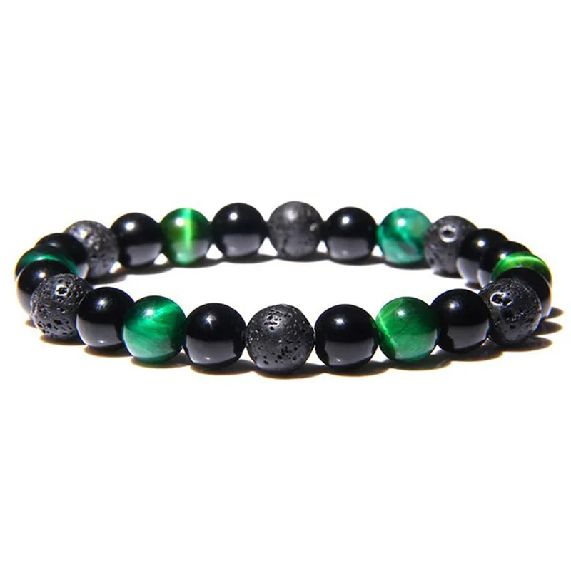 Trendy Natural Stone Magnetic Health Protection Women Soul Jewelry Pulsera Hombre Obsidian Hematite Tiger Eye Bracelets