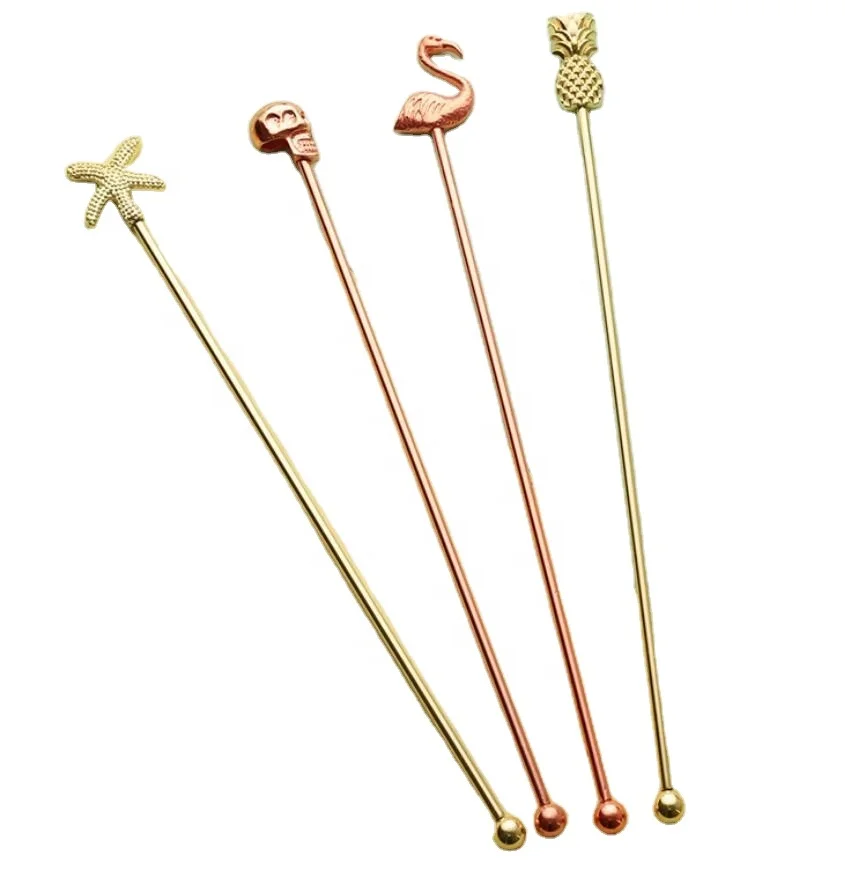 Stainless Steel cocktail stirrer metal swizzle stick mixing stirrer cocktail stick drink stirrer