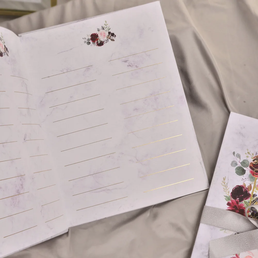 White wedding book guestbook gold foil Birthday wedding guest book