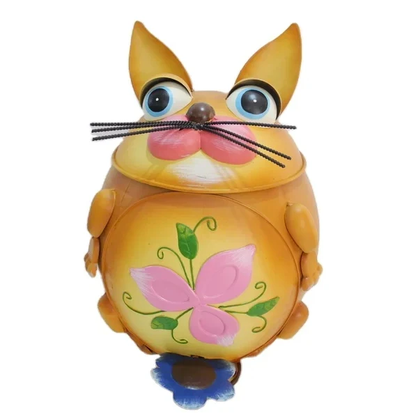 Wholesale Creative Cute Animal Metal Trash Can Foot Pedal Waste Bin for Outdoor Storage for Garden Decoration Iron Material