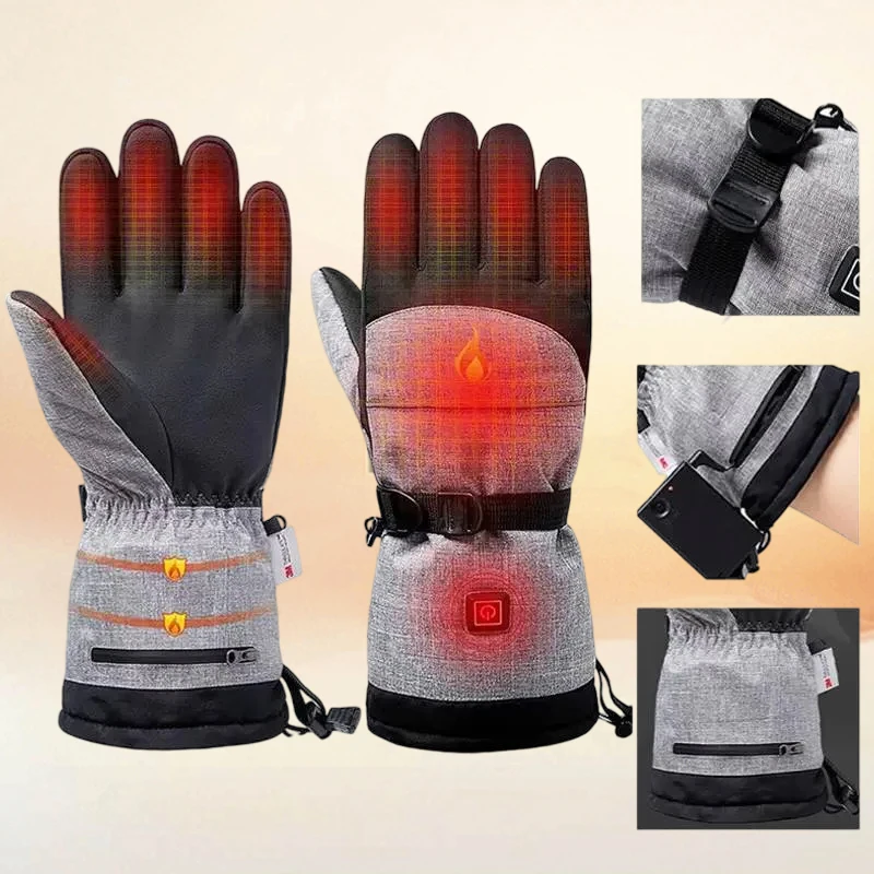 Heated Gloves Melenlt Men and women high quality heated gloves waterproof windproof heated skiing gloves