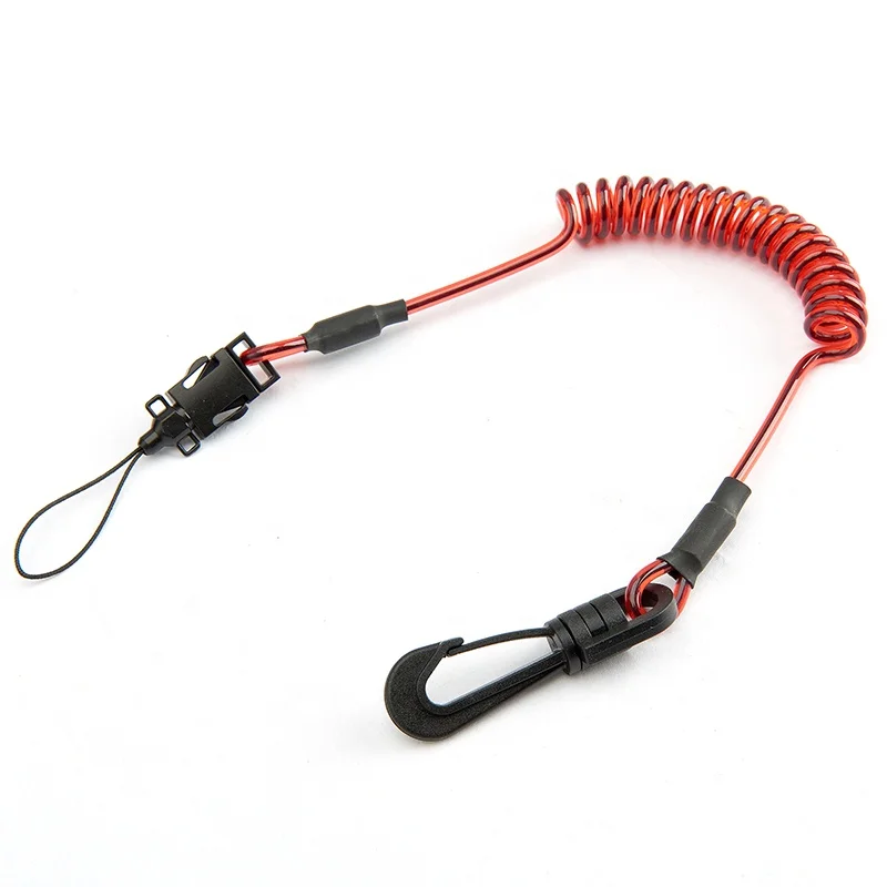 Factory Price High Retractable Coil tool coated Spring Steel Coil Lanyard With Ring Ending for safety