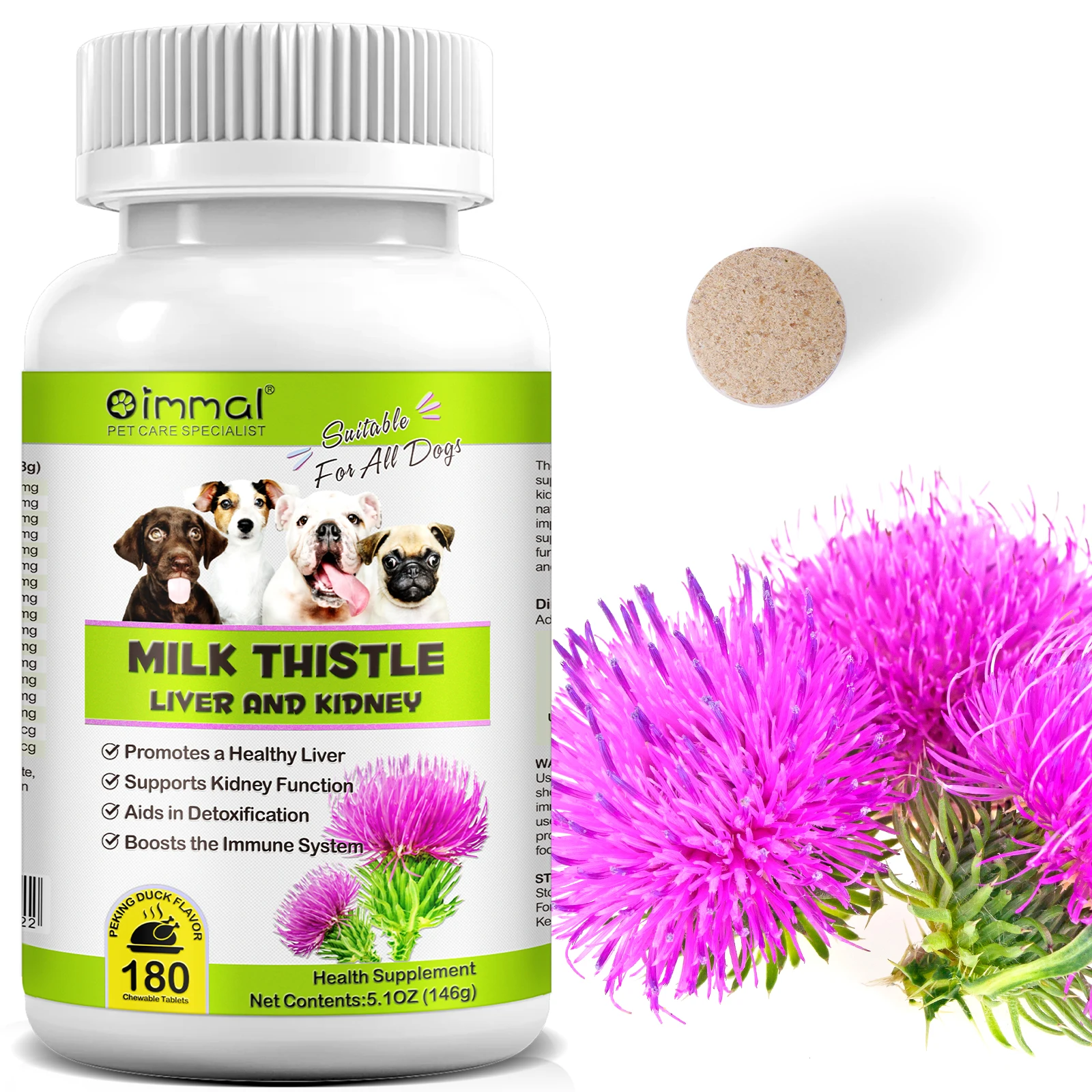 OIMMAI dog chewable tablet kidney health pet liver health food supplements milk thistle extract supplement milk thistle tablet