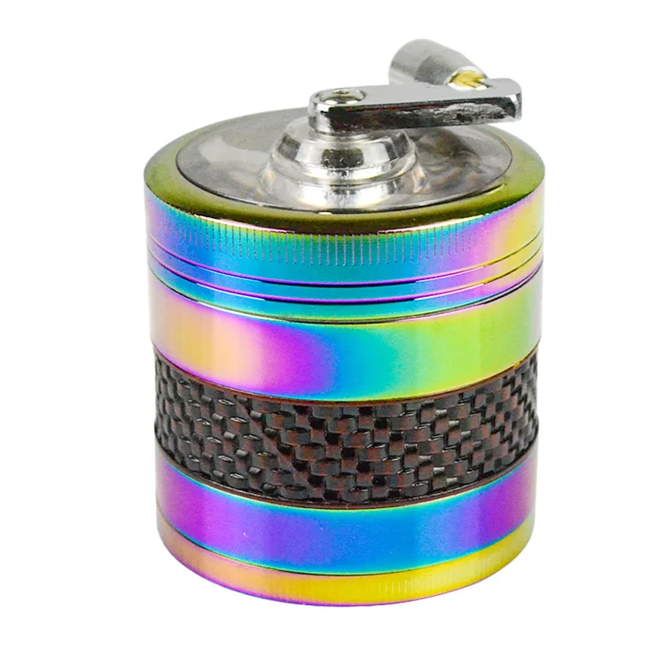 Hot Custom Designs Zinc Alloy Premium Wooden 71mm Magnet Printing 4 Layers Cranked Dry Herbal Grinder