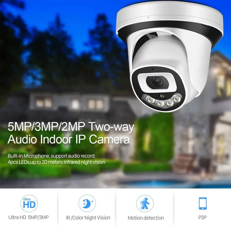4Mp Dome Ipc Ir Speed Ip Camera 5Mp 360 Cctv Small 8 Mp Camra Indoor Poe Alexa Mini 4K Wifi Cameras Hemispheres System