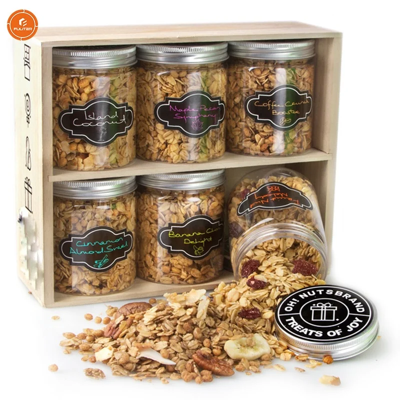 wholesale good price wooden food Dried fruit Candy Nuts packaging box Plastic Bottle Packaging Storage Display Boxes