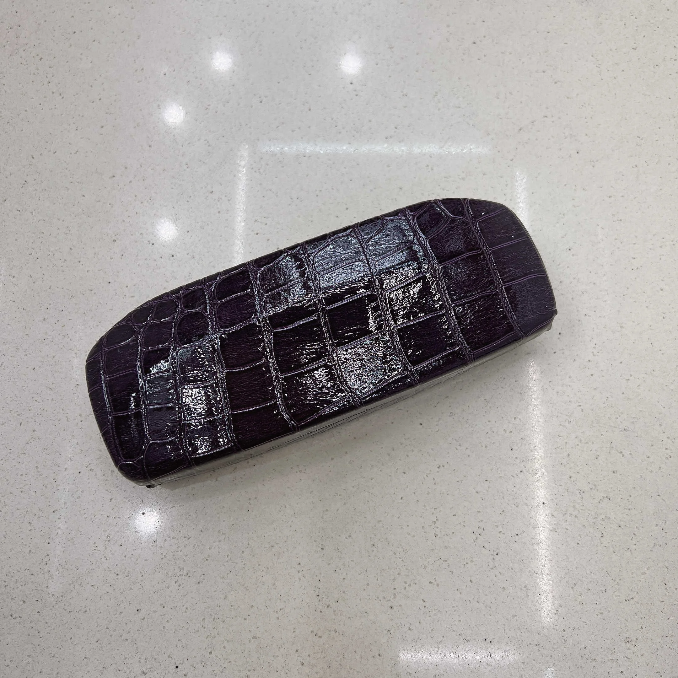 Crocodile fabric trapezoidal fashion eyewear box optical glasses cases