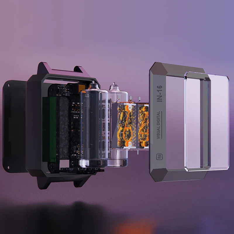 Visual Digital Watch IN-16 Glow Tube Watch Counts Time And Seconds Wireless Charging IPX4 Waterproof Shatterproof