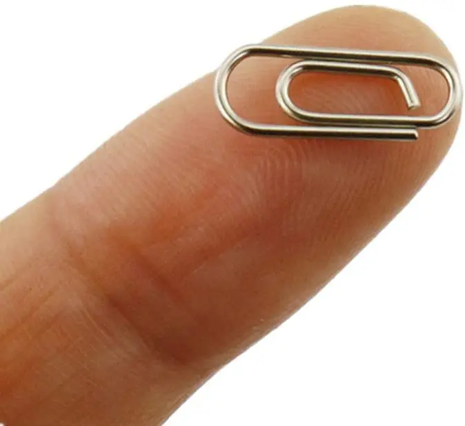 50pcs nickel plated mini metal paper clips for school,office using