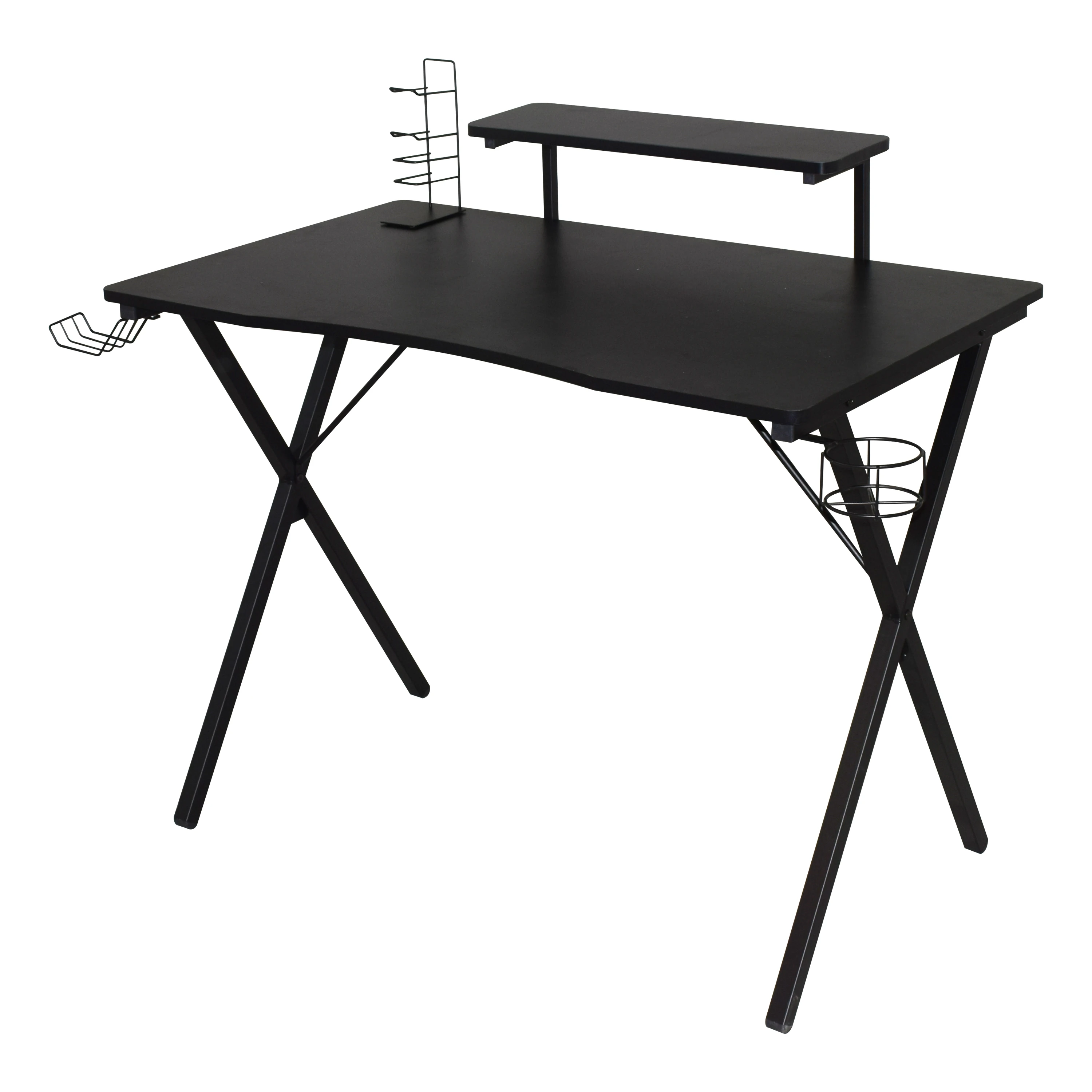 Free Sample Customized Products Home Black Office Computer Desk K Shaped Legs Gamer Table Led Light Desk Set Rgb Gaming Table