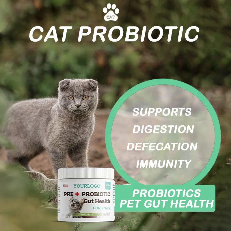 Gas Relief Bad Breath Diarrhea Constipation & Digestive Support Digestive Enzymes Cat Prebiotic Probiotics Supplement