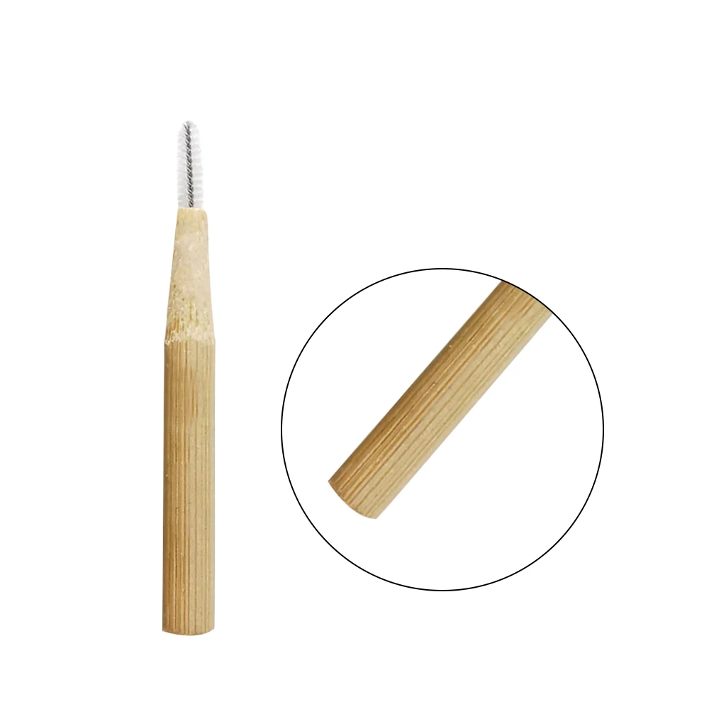 
Bulk Low Price Slim Dental Cleaning Clean Teeth Simple Eco-Friendly Bamboo Interdental Floss Brush 