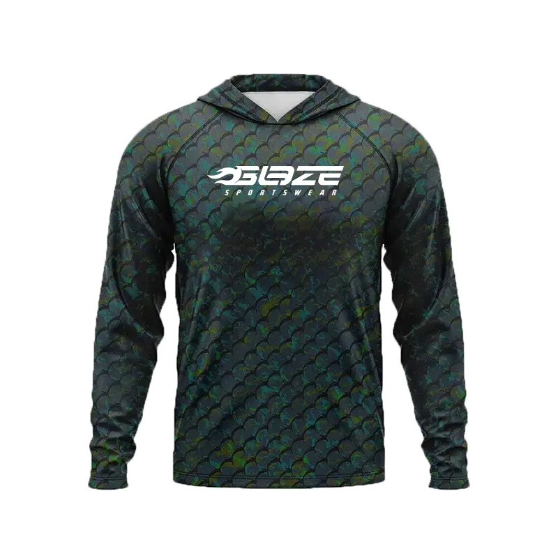 Manufacturer OEM ODM Summer Sun Protection UPF50+ Long Sleeve Fishing Shirt Best Men UV Fishing Hoodie