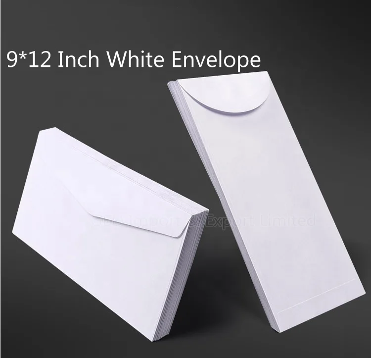Гуанчжоу 9*12 дюймов белый конверт с уплотнением Заказная 140gsm бумажная открытка буквенным принтом бесплатным дизайном для дома бизнеса школы офиса