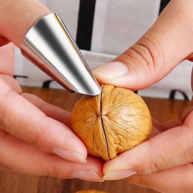 
Logo Acceptable Stainless Steel Cutting Peeling Finger Guard For Soybeans Pistachio For Kitchen Cutting & Gift 