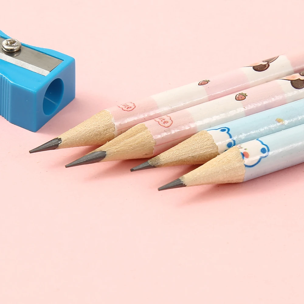 Hot Sale Lovey Stationery Pencil Students Eraser Ruler Sharpener Pencil Set School Rewards Custom