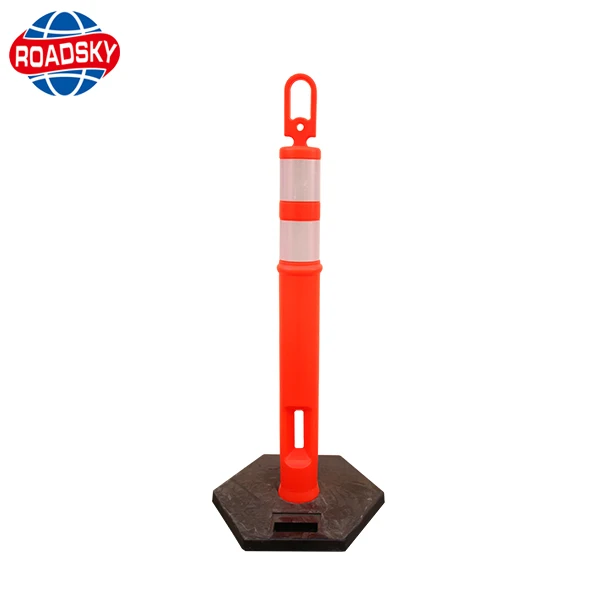 Flexible Delineator Post Plastic Warning Bollard Traffic Pole