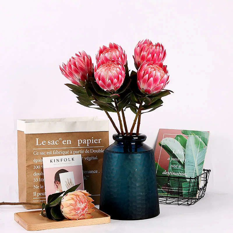King protea for home wedding decor protea artificial flowers
