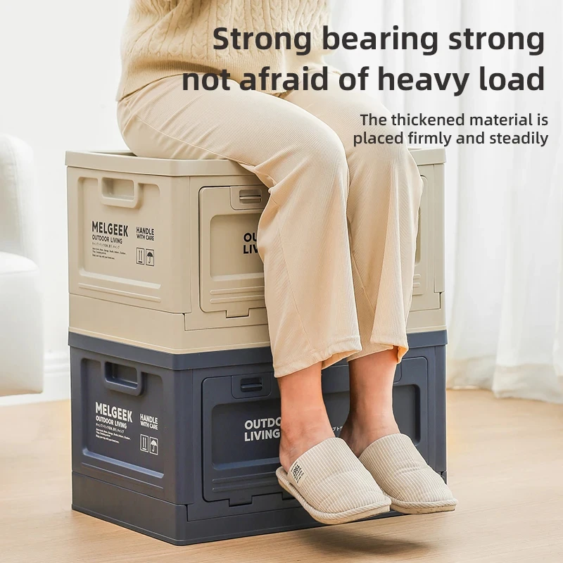 A foldable lidded storage box for dormitories, classrooms and homes, perfect for storing books, clothes, toys, drinks and belong