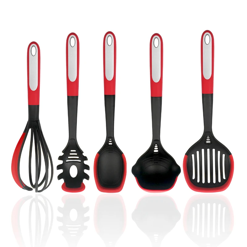 New Nylon Kitchenware Silicone Wrap with Stainless Steel Handle & TPR Kitchen Fishing Hedge Utensils