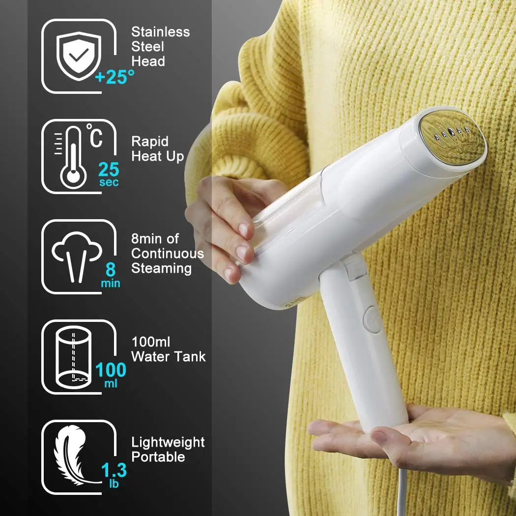 Highspot High quality mini Foldable handheld garment steamer mini steamer for clothes steam iron for travel OEM