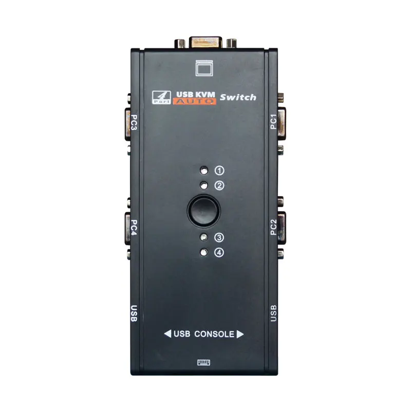 AMS-KVM-V4 VGA KVM Switch 4 In 1 Out with One-Click Switching for Seamless Display PC Laptop USB Device Sharing