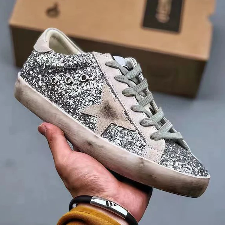 Goldens Superstar Sneakers Italian Craft With Metal Lettering Star Logo Gooses Women Small Dirty Deluxe Brand Shoes Men Shoes