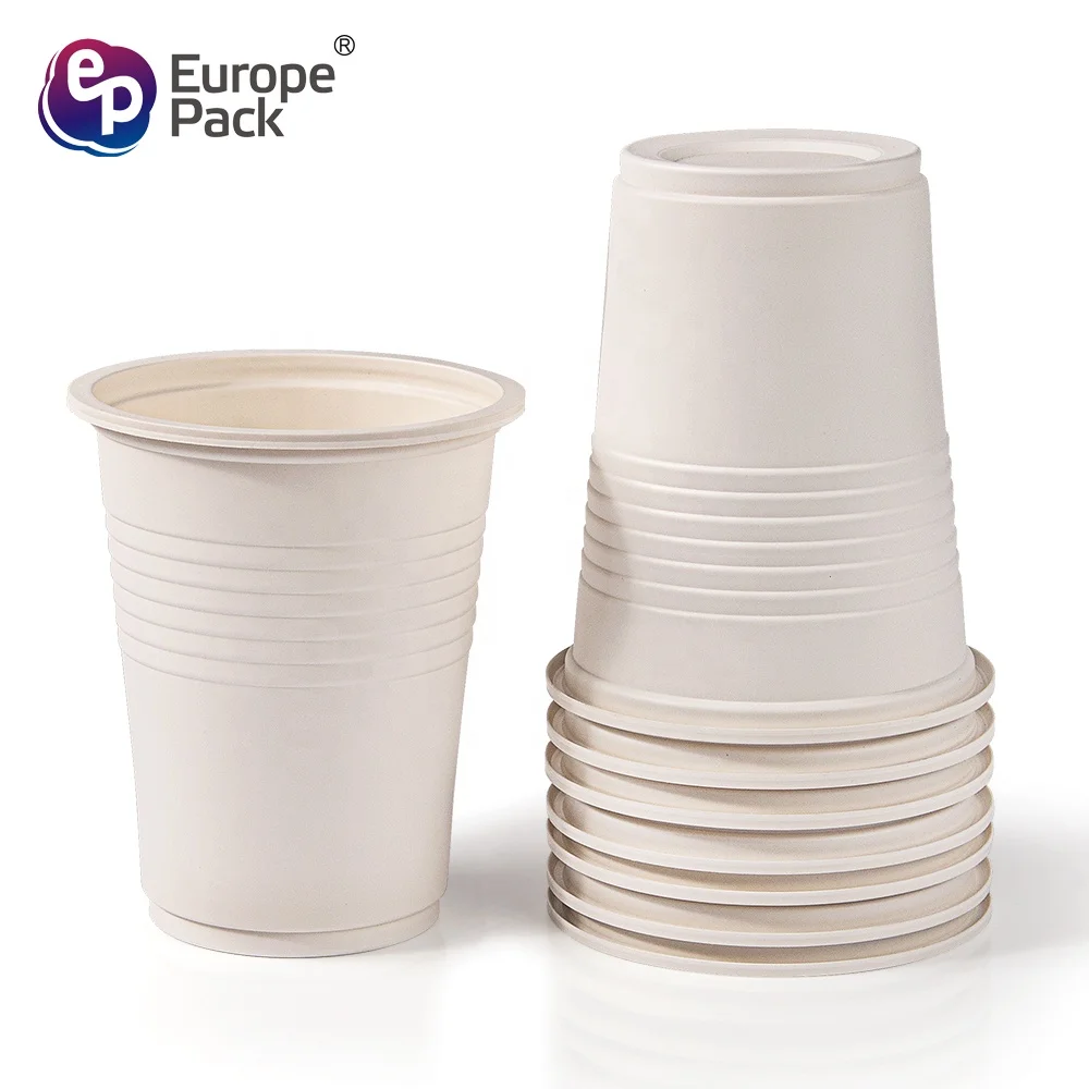 Europe-Pack 9 OZ 250ml high quality PP cornstarch biodegradable nature color plastic juice cup