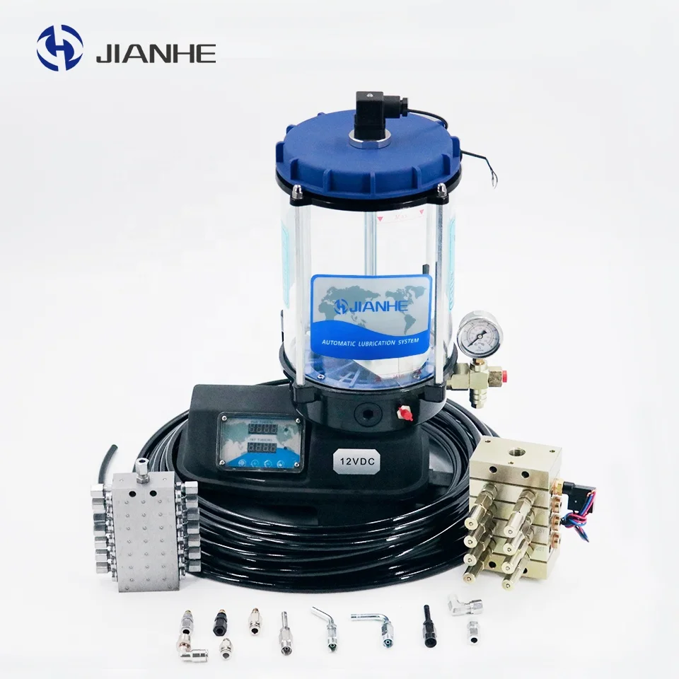 DBS-4-4C/220V 220V 4outlet 4L Electric Grease Pump with digital controller With Controller  Automatic Grease Lubrication Systems