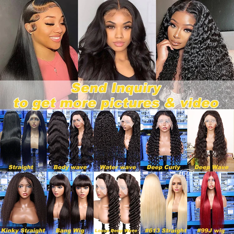Wholesale Brazilian Human Hair HD Transparent Lace Front Wig Deep Wave 13*4 HD Swiss Lace Frontal Wigs for Black Women