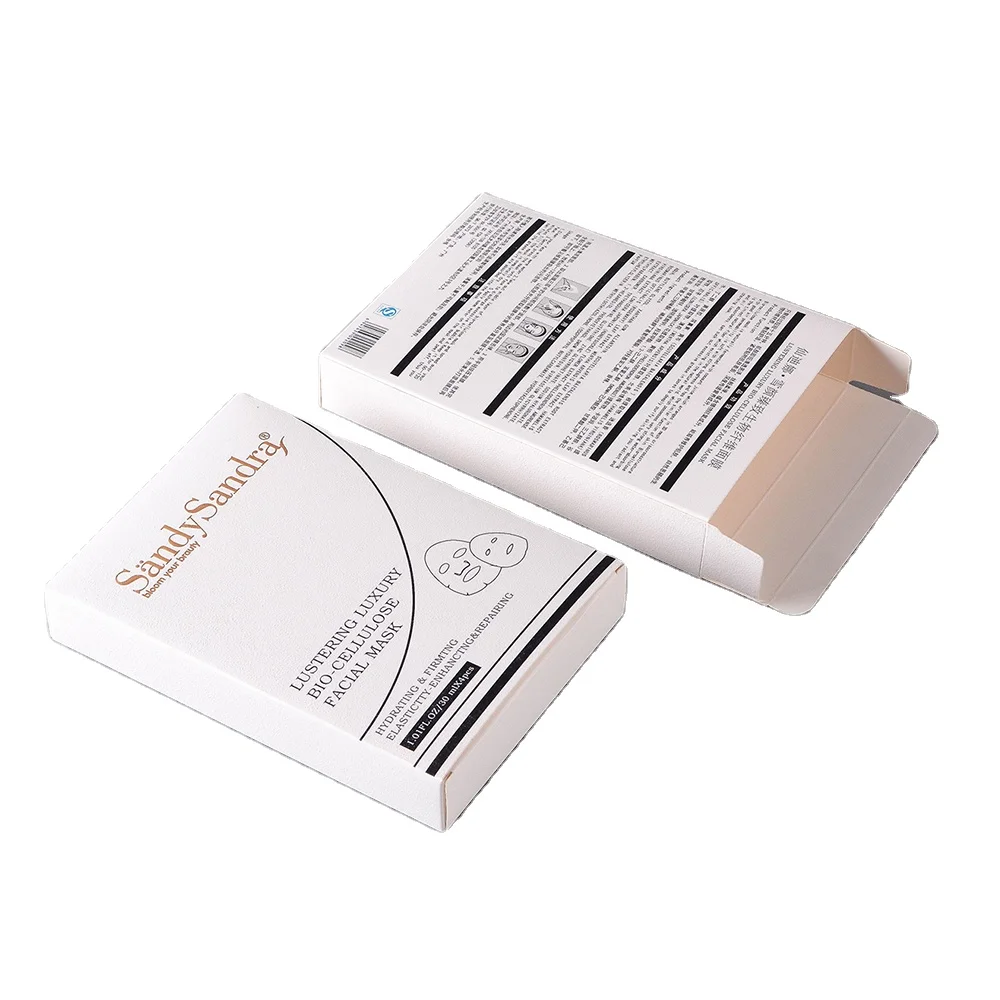 печатный 350gsm специальная бумага горячего тиснения логотип 3 мл маска для лица упаковочная коробка с бесплатным образцом