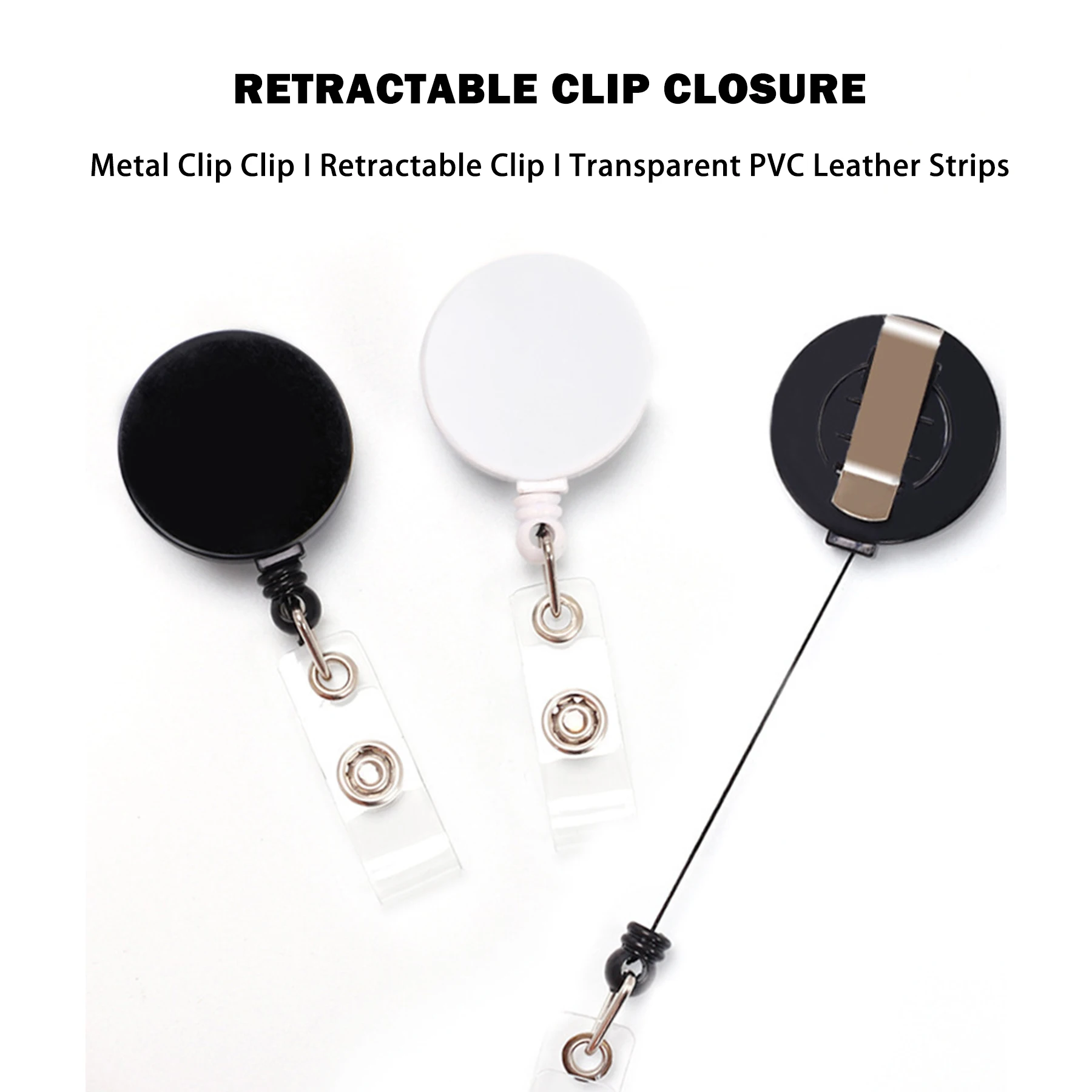 32mm Flat Cover Plastic Sublimation Retractable Keychain Felt Badge Holder Reel Name Tag Pvc Silicone Lanyard Badge Clip