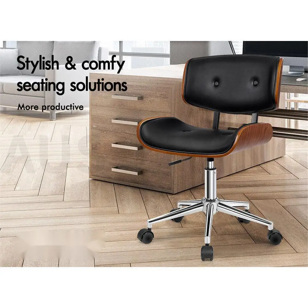 AM-0878, поворотный офисный стул из искусственной кожи, фанеры, фанеры