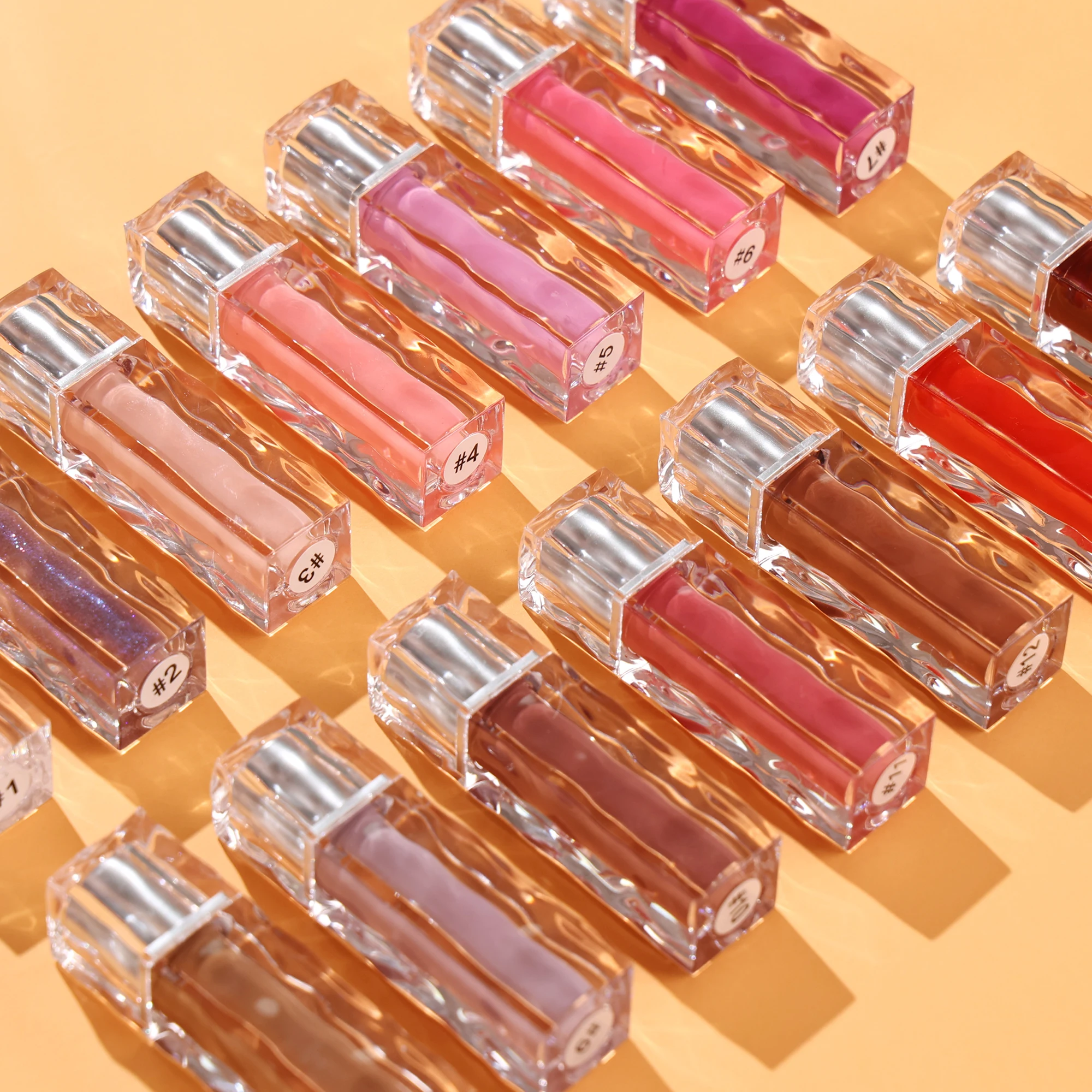 Lipgloss Makeup Lip Tint Glow Hydrating Moisturizing Non-Sticky Long Lasting Plump Red High-shine Print Logo Lip Gloss