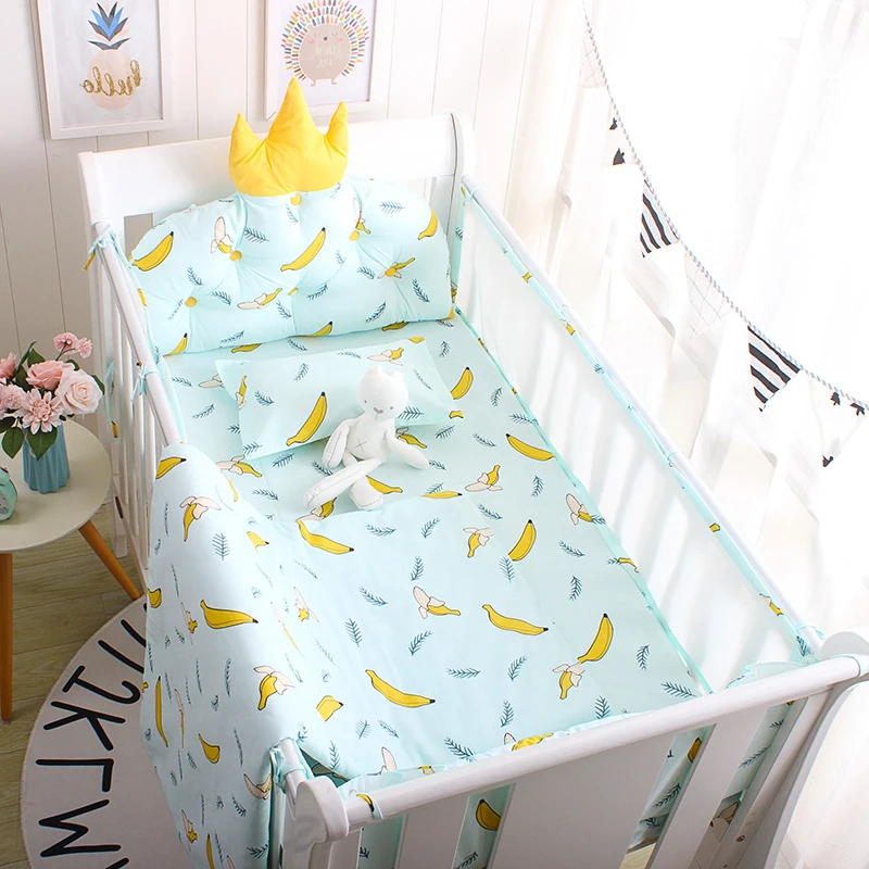 Design children cotton crib sheet newborn breathable mesh baby bumper