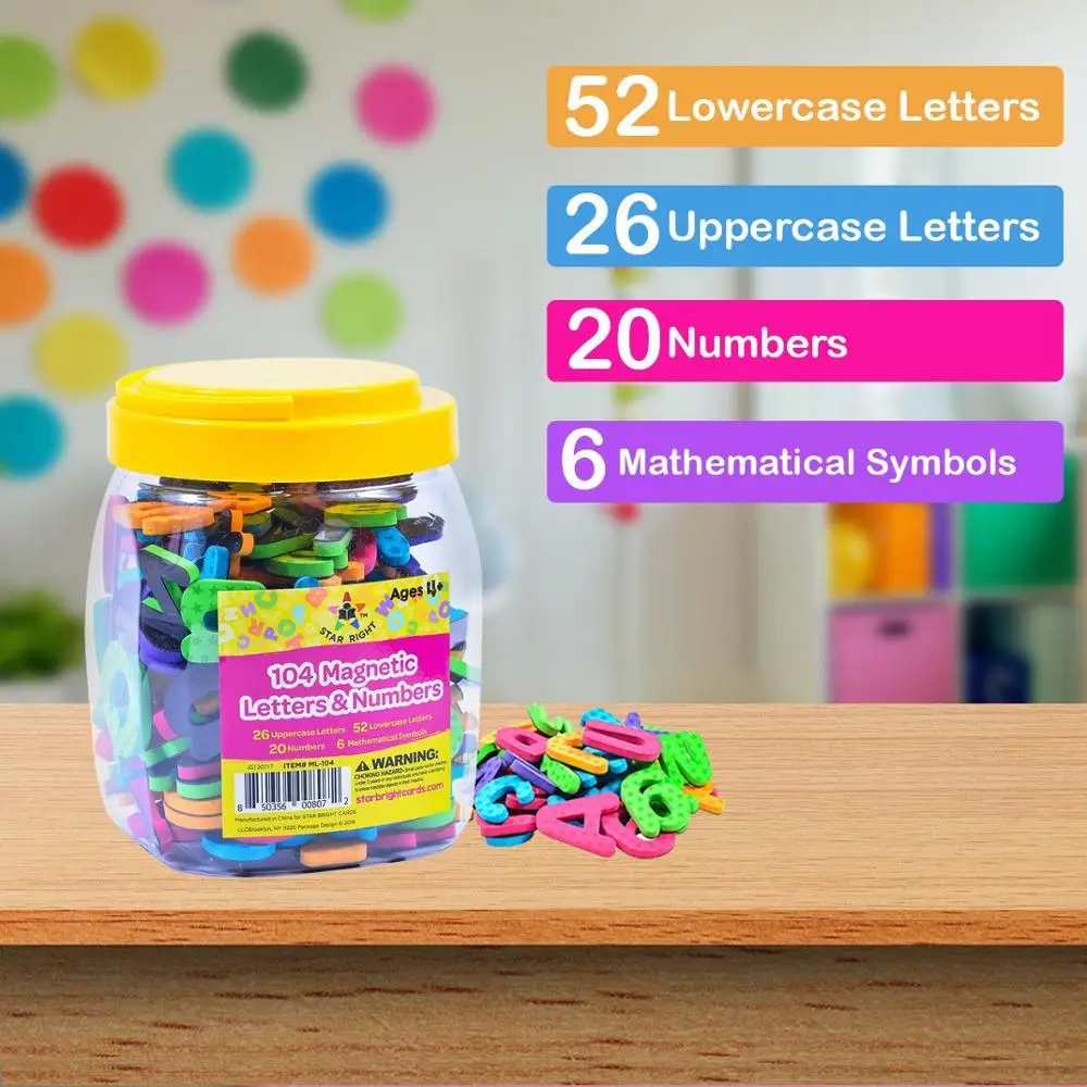 Letters & Numbers Magnetic EVA Fridge Magnets Customized Size Customized Die Cut Magnet+eva Accpectable Education Teaching CMYK