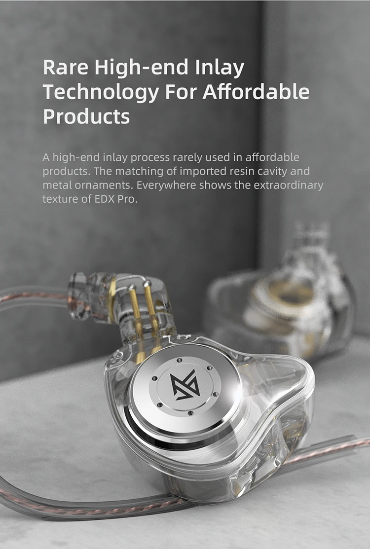 Проводные наушники KZ EDX Pro Hifi Бас Спорт шумоподавление динамические наушники-вкладыши