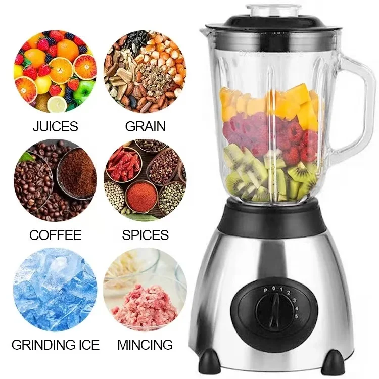 Electric Juicer Blender 5 Speed Stainless Steel Food Mixer 2 In 1 Fruit And Vegetable Mixer Household