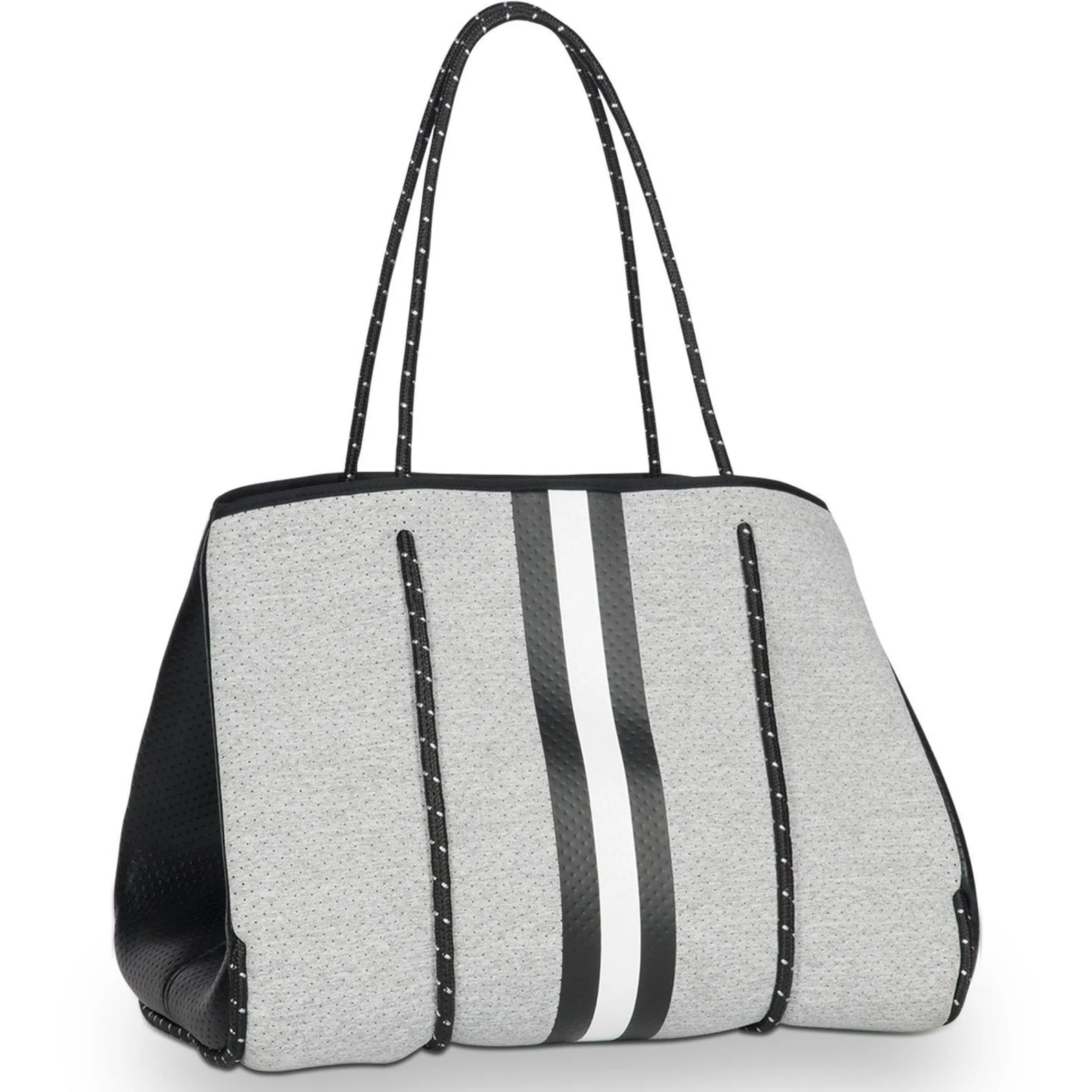 
Neoprene bag tote metallic stripe with removable pouch for mummy and shopping 