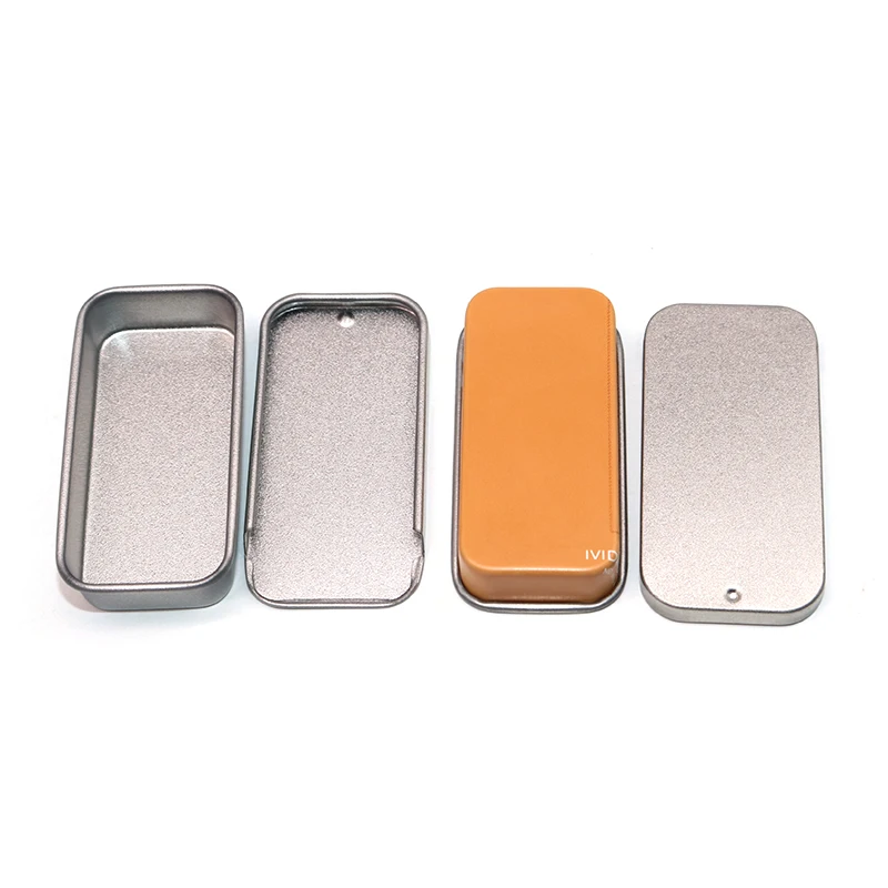 High Quality Food Grade Mint Candy Chew Gum Metal Slide Tin Box Custom Printed Mini Sliding Tin Box For Lip Balm Solid Perfume
