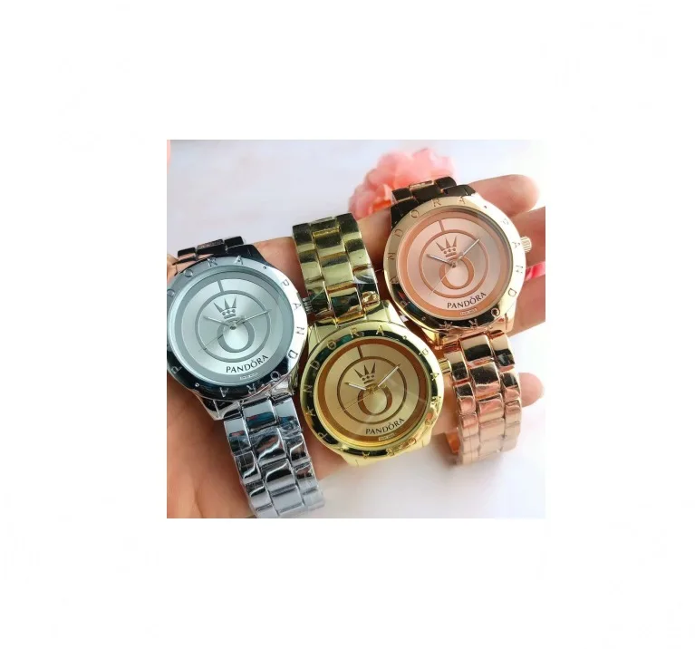Hot Sale Luxury Famous Brand Stainless Steel Band Pandor Latest Ladies Quartz Wrist Watches Women 2024