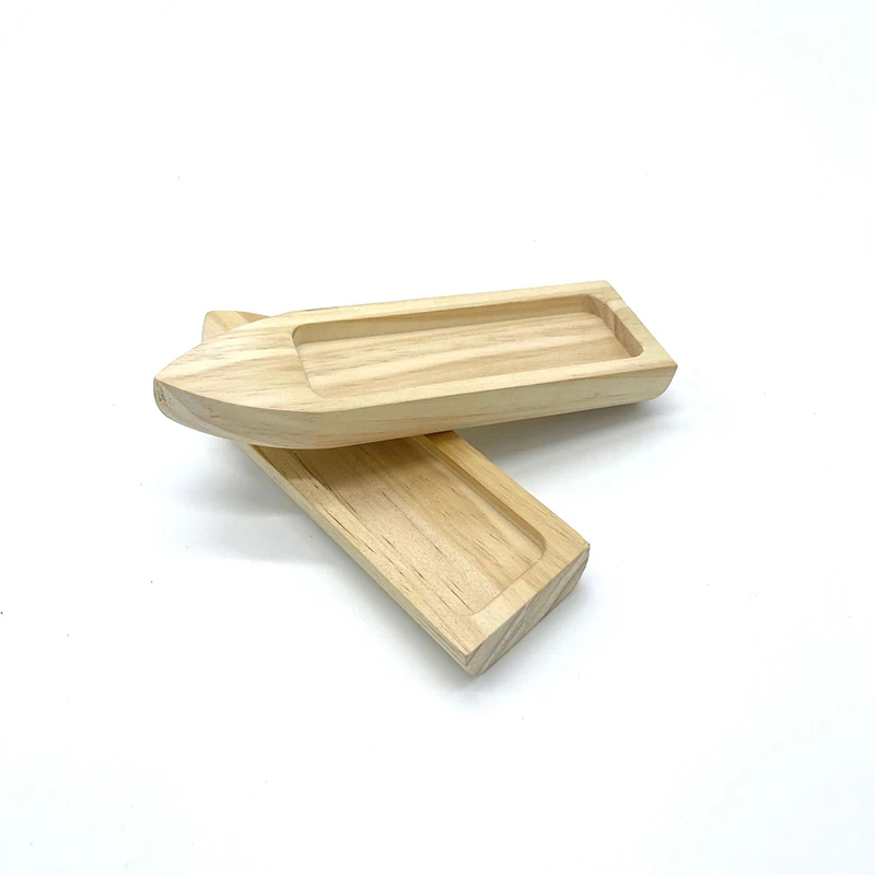 unfinished wooden boat craft toy mini wood canoe model for kids DIY