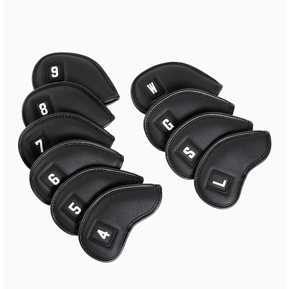 PRIMUS GOLF Wholesale Golf club covers headcovers pu leather 10 pcs set iron cover with magnetic closure