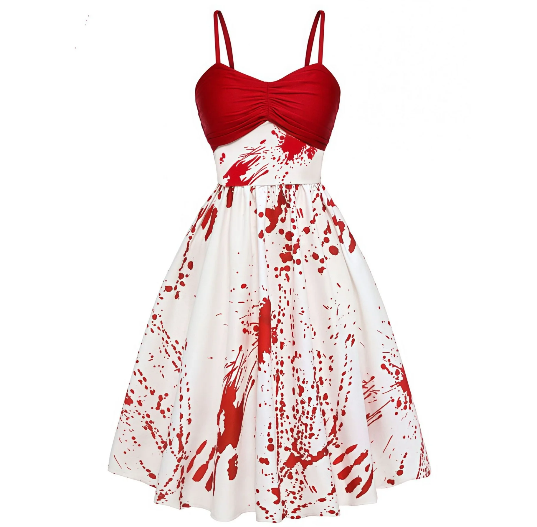 2024Y Red 1950s Strap Poker Costume Women Dress