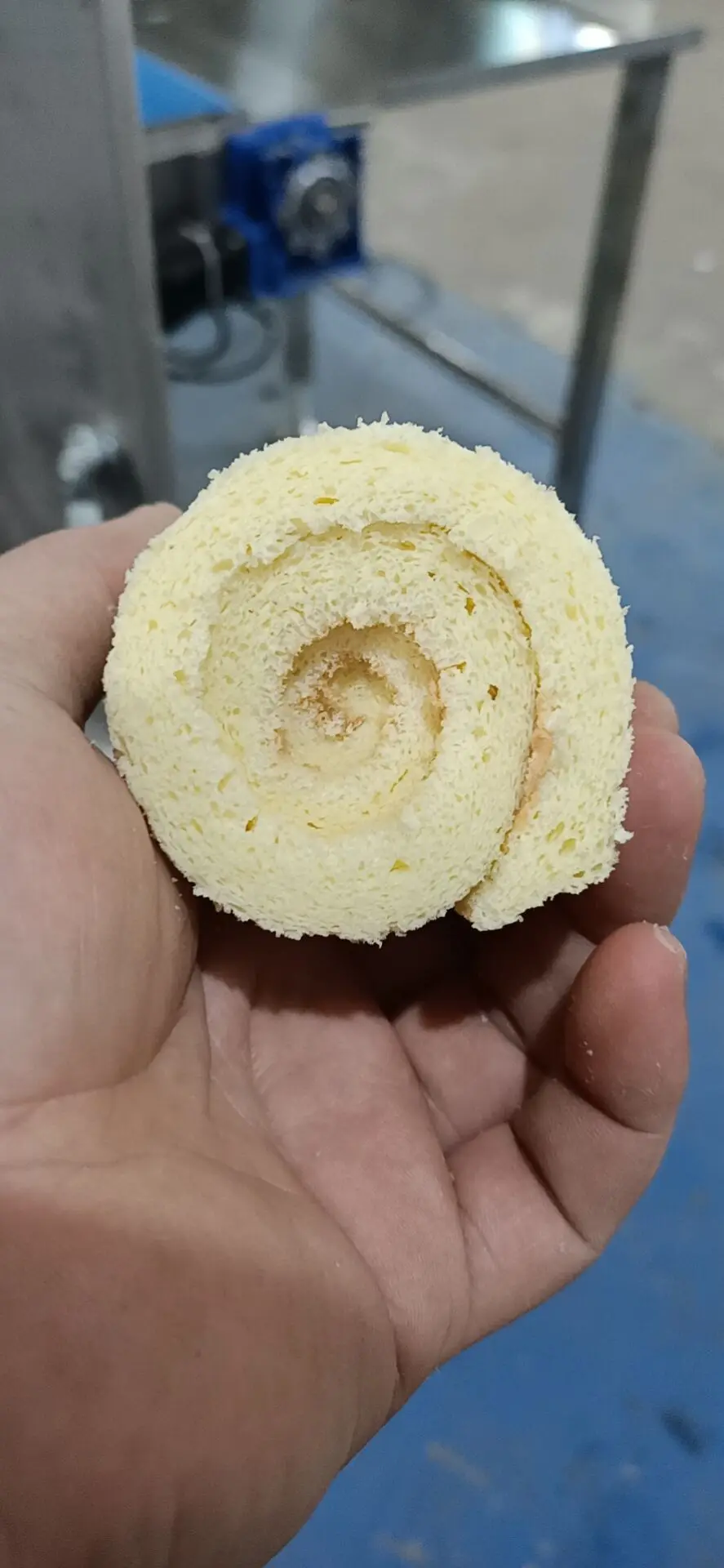 Automatic swiss roll cake making chocolate spreading spreader rolling