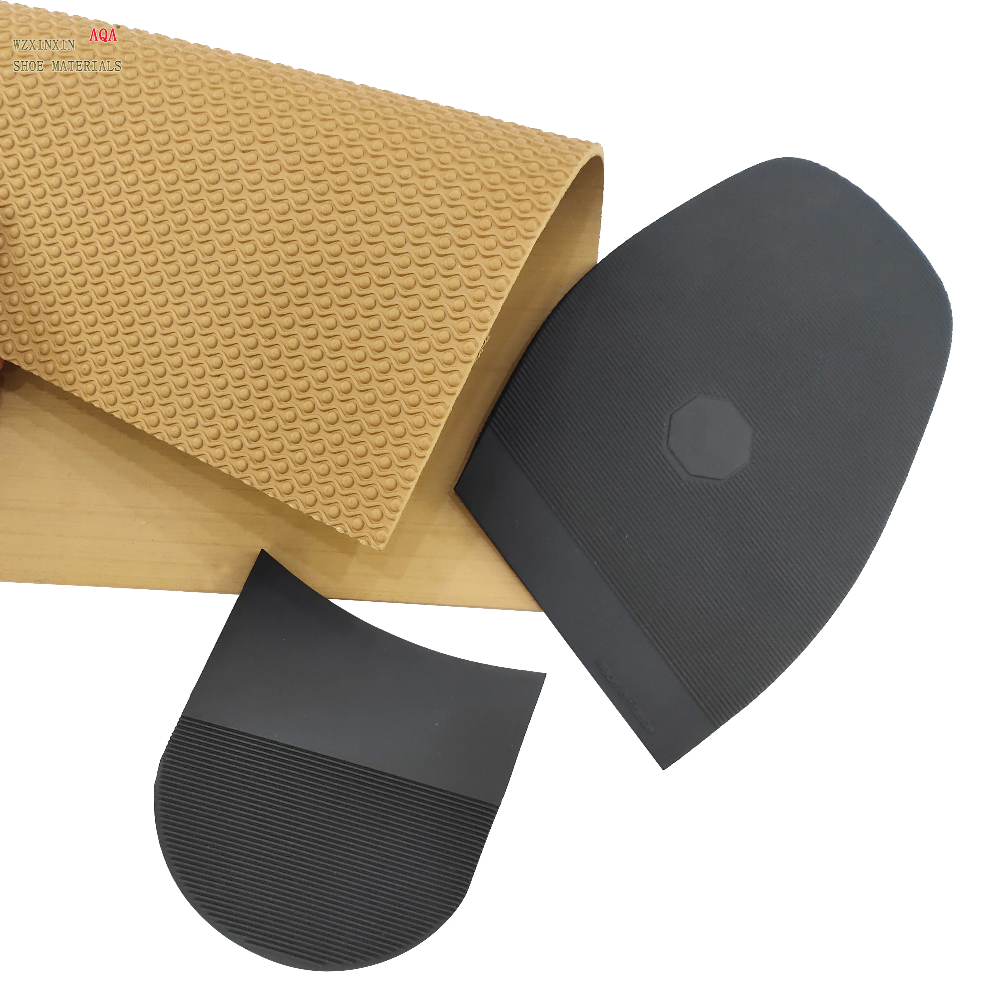 China factory wear resistant antislip wave with dots design rubber outsole sheet for sandals and slippers