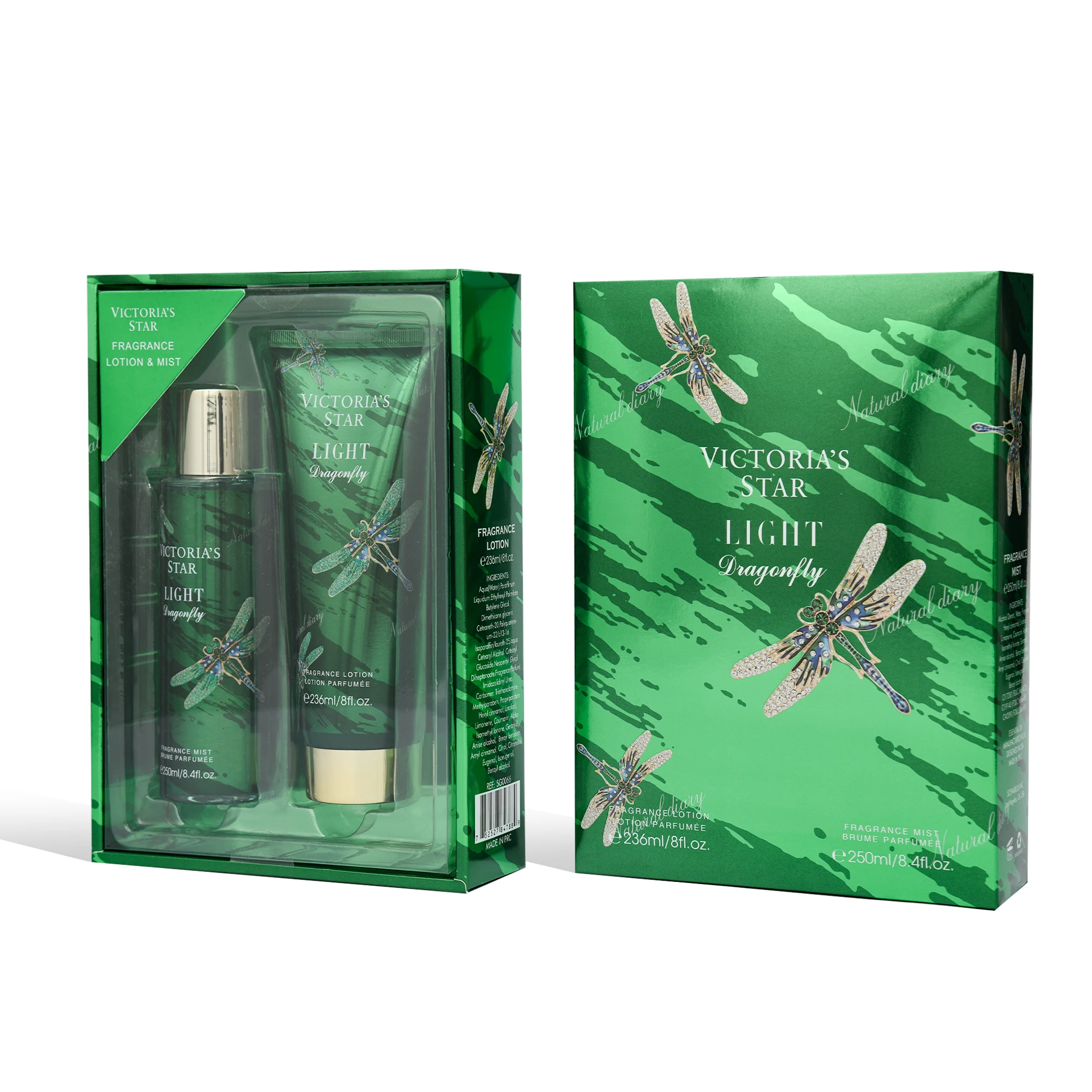 Scenabella Light Dragonfly Perfume Body Mist and Lotion Kit
