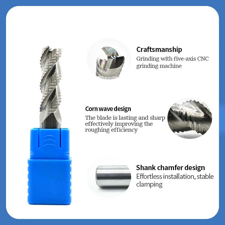 3 flute roughing end mill for aluminum  Chip breaking 3F aluminum router bit roughing endmill