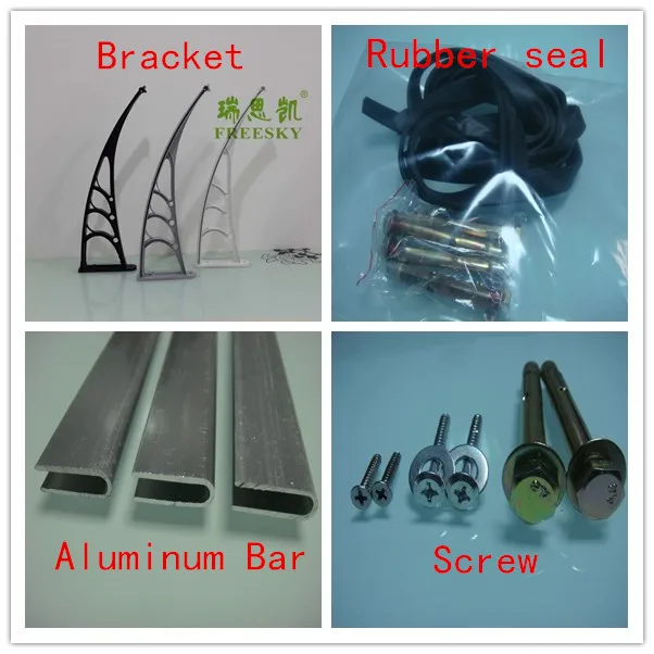 
Polycarbonate Entrance Door Canopy Awning Wholesale Price Modern Design Alu Outdoor PC Solid Sheet Roof Awnning 