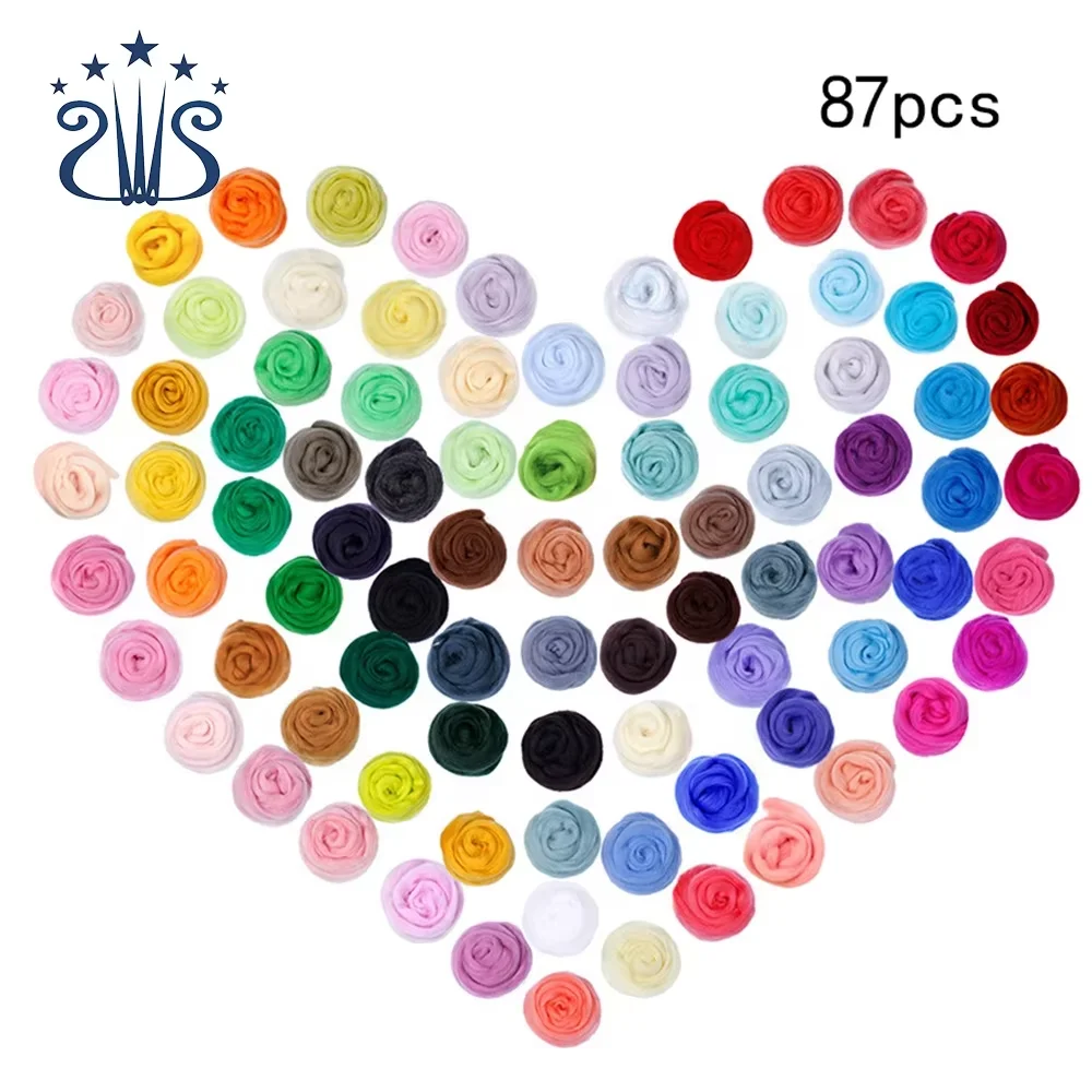 150g Per Bag 87 Colors Wet Felting Wool Needle Felting Wool For Diy Craft